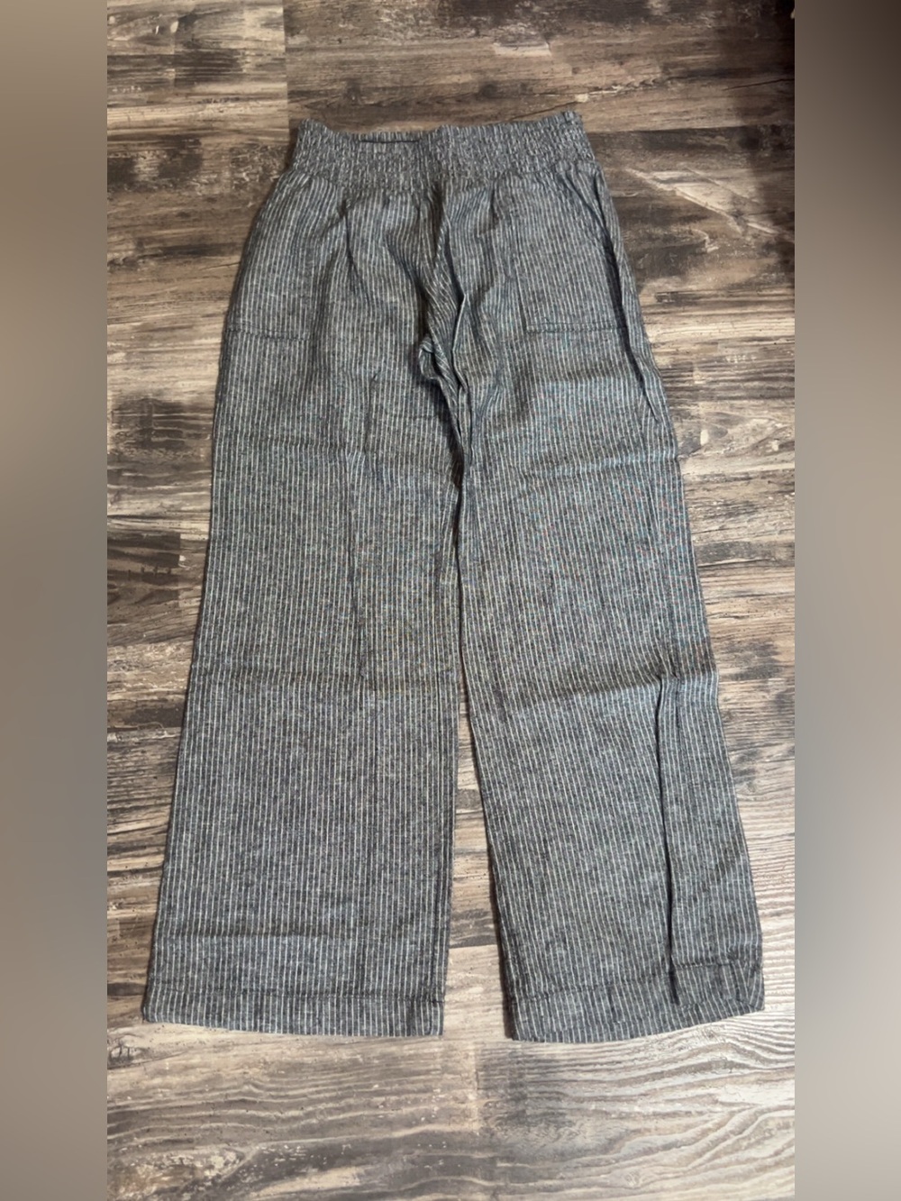Joe B Gray Pinstripe Wide-Leg Pants
